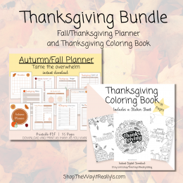 Thanksgiving Bundle: Thanksgiving Planner and Thanksgiving Coloring Book Instant Download Printable